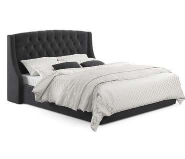 Кровать Stefani 140х200 черного цвета с подъемным механизмом и матрасом