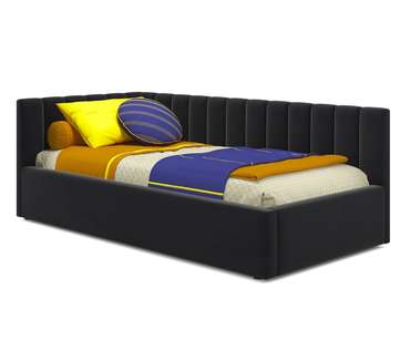 Кровать Milena 90х200 черного цвета с подъемным механизмом и матрасом