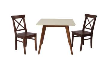 Обеденная группа Сканди 100 со стульями цвета орех