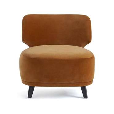 Кресло из велюра Odalie коричневого цвета