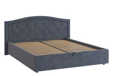 Кровать Верона 2 160х200 темно-синего цвета с подъемным механизмом