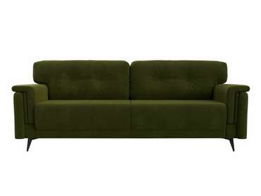 Прямой диван-кровать Оксфорд зеленого цвета