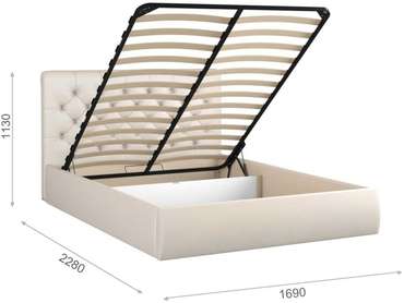 Кровать с подъемным механизмом Беатриче 160х200 бежевого цвета