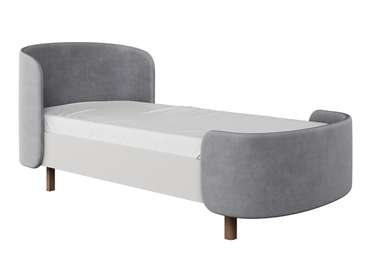 Кровать подростковая Kidi Soft 80х180 бело-серого цвета