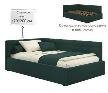 Кровать-тахта Bonna 120х200 изумрудного цвета без подъемного механизма