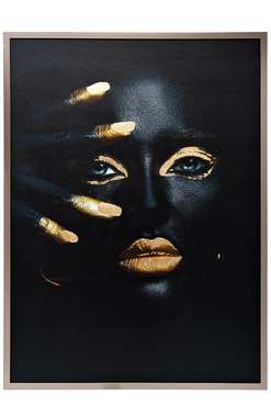 Постер Темная девушка 80х120 черно-золотого цвета