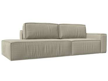 Прямой диван-кровать Прага модерн серо-бежевого цвета подлокотник справа