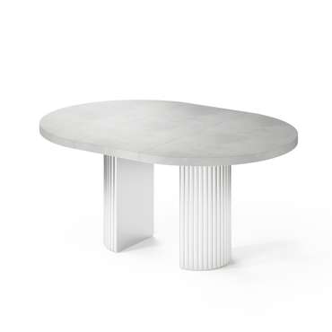 Раздвижной обеденный стол Далим S бело-серебряного цвета