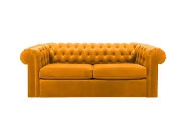 Диван Chesterfield горчичного цвета