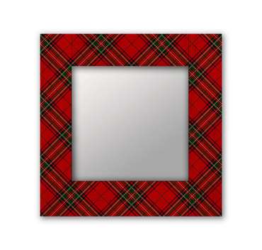 Настенное зеркало Шотландия-6 50х65 красного цвета