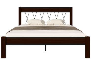 Кровать Кантри 160х200 без подъемного механизма черно-коричневого цвета