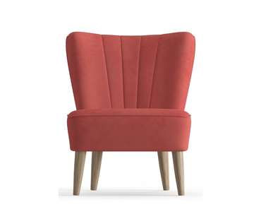 Кресло Пальмира в обивке из велюра оранжевого цвета