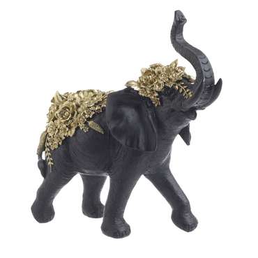 Декор настольный слон черно-золотого цвета