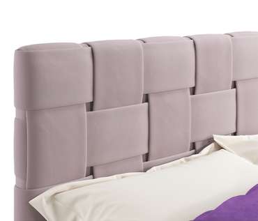 Кровать Tiffany 160х200 с подъемным механизмом и матрасом серо-розового цвета
