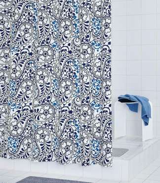 Штора для ванных комнат Oriental синий/голубой