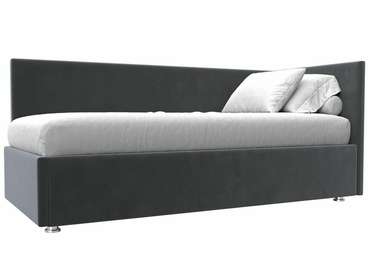 Кровать Лига 039 темно-серого цвета с подъемным механизмом правая
