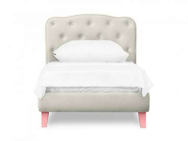 Кровать Candy 80х160 белого цвета с розовыми ножками