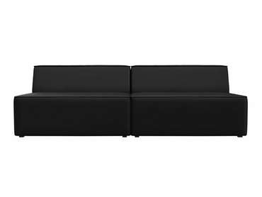 Прямой модульный диван Монс черного цвета (экокожа)