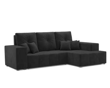 Угловой диван-кровать Монреаль черного цвета правый угол