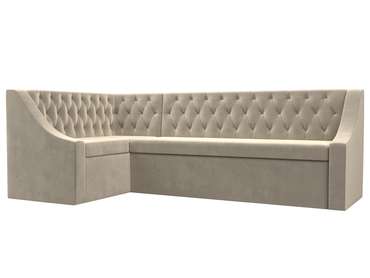 Угловой диван-кровать Мерлин бежевого цвета левый угол