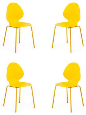Набор из четырех стульев Ebay желтого цвета
