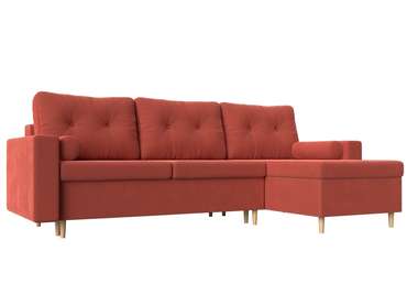 Угловой диван-кровать Белфаст кораллового цвета правый угол