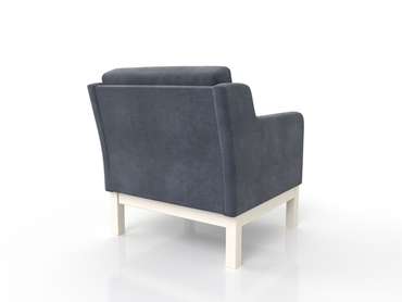 Кресло Айверс из массива сосны с обивкой серый шенилл