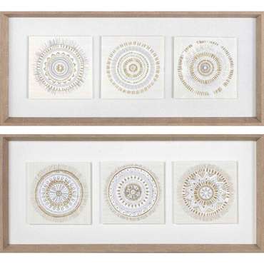 Картина DKD Home Decor 61 x 3,8 x 26 cm 63,5 x 4 x 28,6 cm круги Скандинавский (2 штук)
