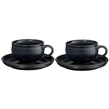 Набор из двух чайных пар Cosmic kitchen черно-синего цвета