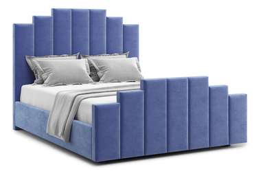 Кровать Velino 160х200 синего цвета с подъемным механизмом