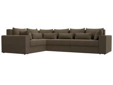 Угловой диван-кровать Майами Long коричневого цвета левый угол