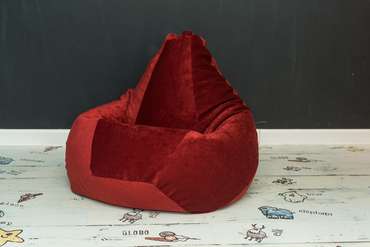 Кресло-мешок Груша L в обивке из микровельвета бордового цвета