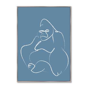 Репродукция картины на холсте Gorilla on blue