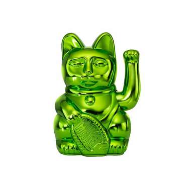 Декоративная фигурка-статуэтка Lucky Cat M ярко-зеленого цвета
