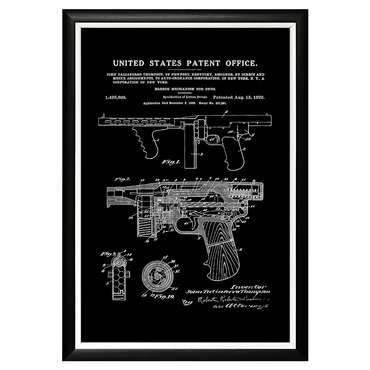 Арт-постер Патент Джона Томпсона на ствольную коробку оружия