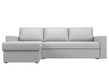 Угловой диван-кровать Траумберг L белого цвета левый угол (экокожа)