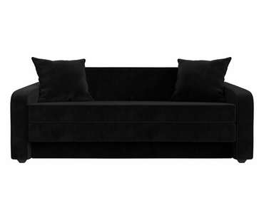 Диван-кровать Лига 013 черного цвета (велюр)