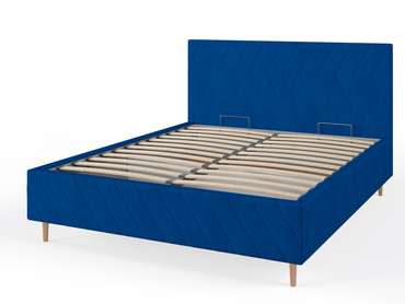 Кровать Афина-3 160х200 синего цвета с подъемным механизмом