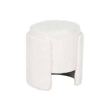 Пуфик подставка для ног Белый полиэстер Деревянный MDF Scandi 40 x 40 x 43 cm