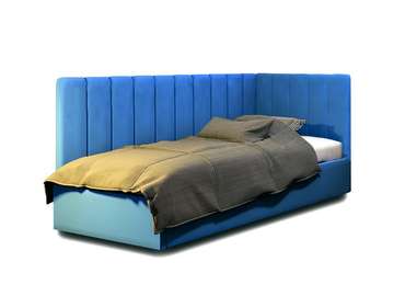 Кровать с подъемным механизмом Меркурий-3 80х200 синего цвета