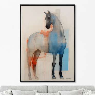 Репродукция картины Horses in a color scheme, No 1, 2024г.