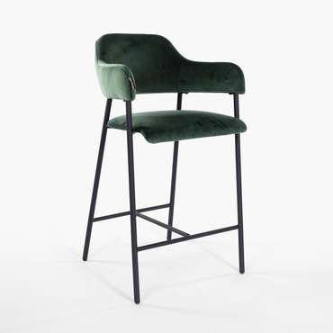 Полубарный стул Ливорно темно-зеленого цвета