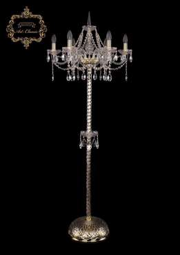 Хрустальный торшер под старину Art Classic 45271 13.12.6.195.P.h-160.Gd.Sp с подвесками