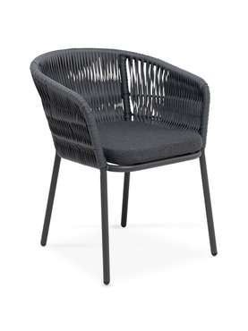 Плетеный стул из роупа Бордо темно-серого цвета