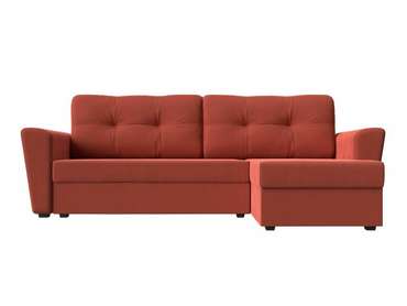 Угловой диван-кровать Амстердам лайт кораллового цвета правый угол