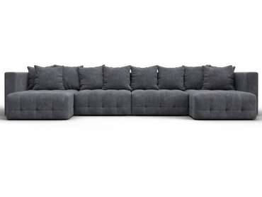 Угловой диван-кровать Лига-052 Лонг темно-серого цвета