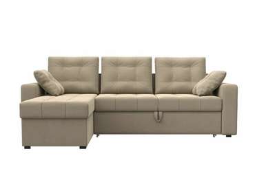 Угловой диван-кровать Камелот бежевого цвета левый угол