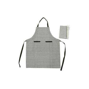 Фартук с карманом DKD Home Decor 70 x 1 x 85 см Серый Хлопок Белый Зеленый
