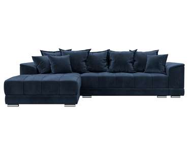 Угловой диван-кровать НордСтар темно-синего цвета левый