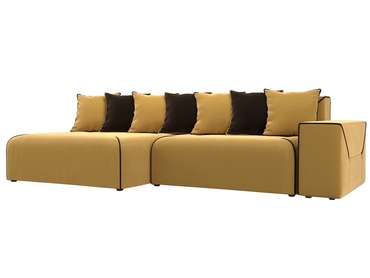 Угловой диван-кровать Кёльн желтого цвета левый угол
